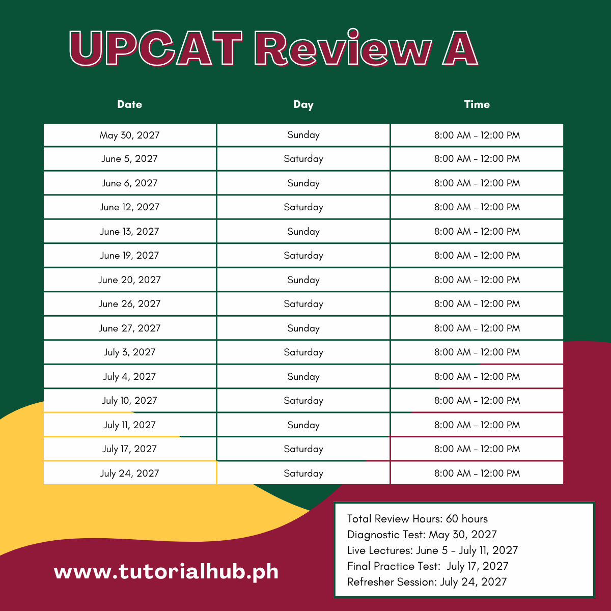 Online UPCAT Review | Schedule A